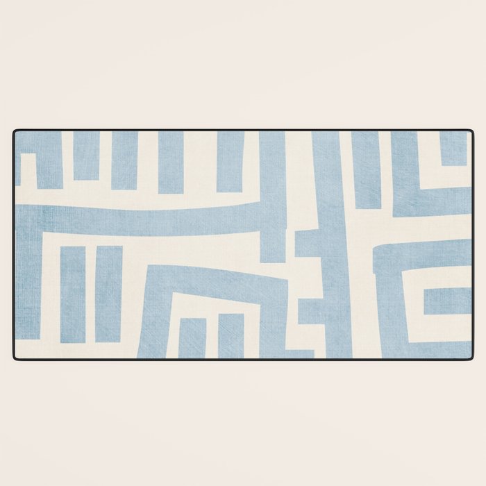 Light Blue Lines Geometric Design Artwork Desk Mat Gallery Image 3