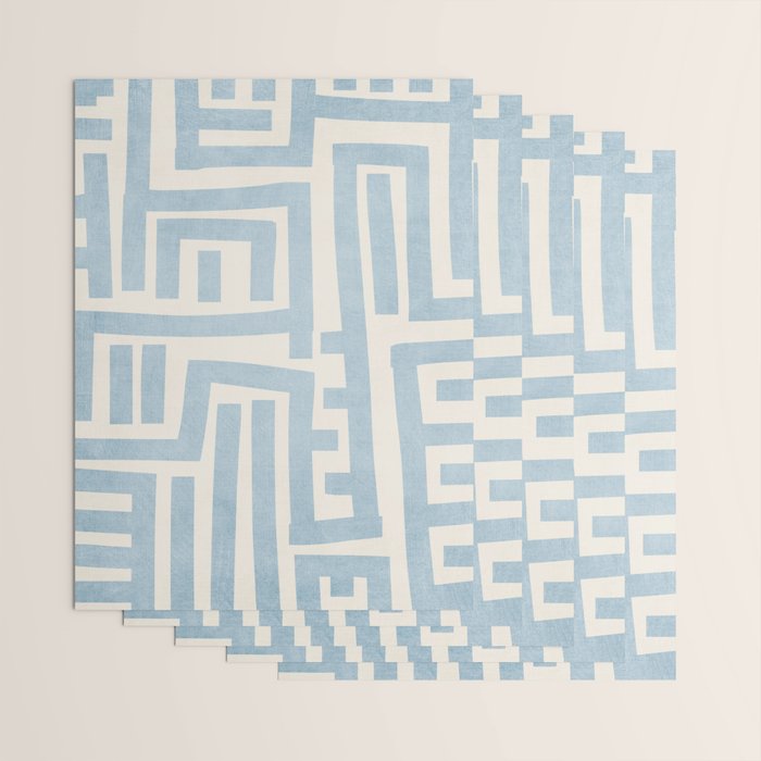 Light Blue Lines Geometric Design Artwork Wrapping Paper Gallery Image 3