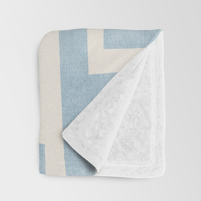 Light Blue Lines Geometric Design Artwork Throw Blanket Gallery Image 3
