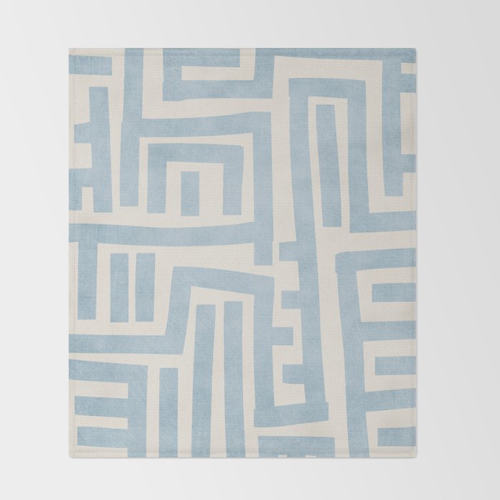 Light Blue Lines Geometric Design Artwork Throw Blanket Gallery Image 2