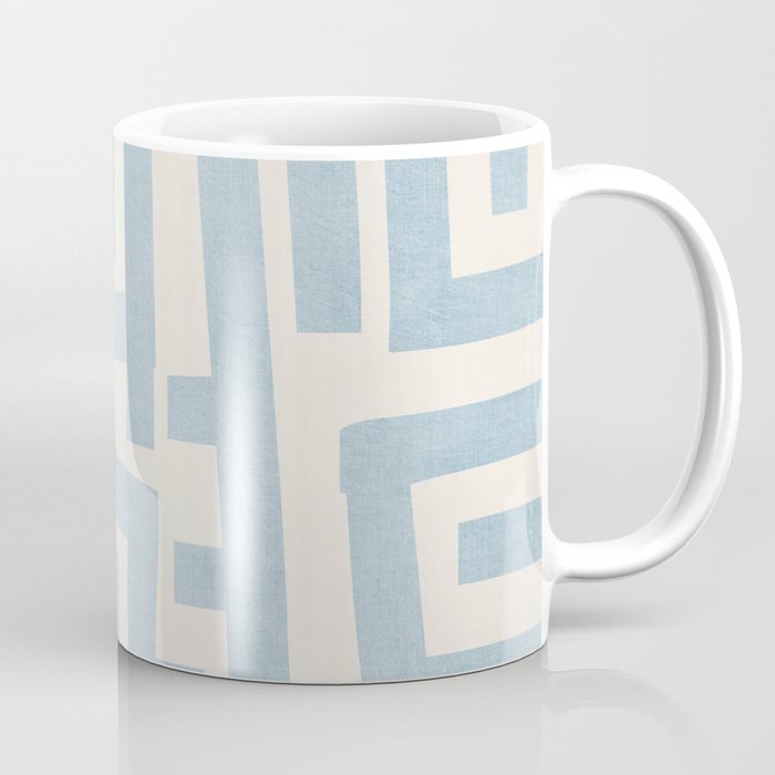 Light Blue Lines Geometric Design Artwork Coffee Mug Gallery Image 1