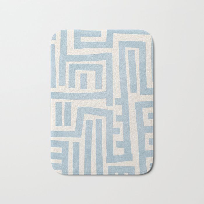 Light Blue Lines Geometric Design Artwork Bath Mat Gallery Image 1