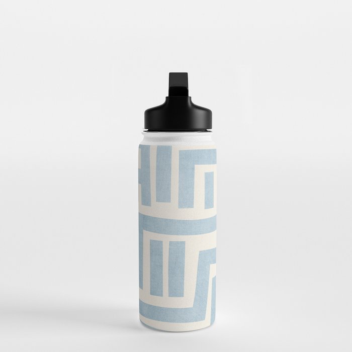 Light Blue Lines Geometric Design Artwork Water Bottle Gallery Image 3