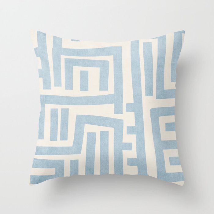 Light Blue Lines Geometric Design Artwork Throw Pillow Gallery Image 1