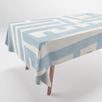 Light Blue Lines Geometric Design Artwork Tablecloth Gallery Image 1