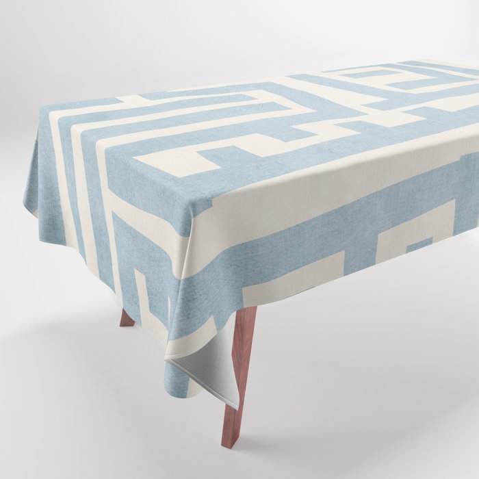Light Blue Lines Geometric Design Artwork Tablecloth Gallery Image 1