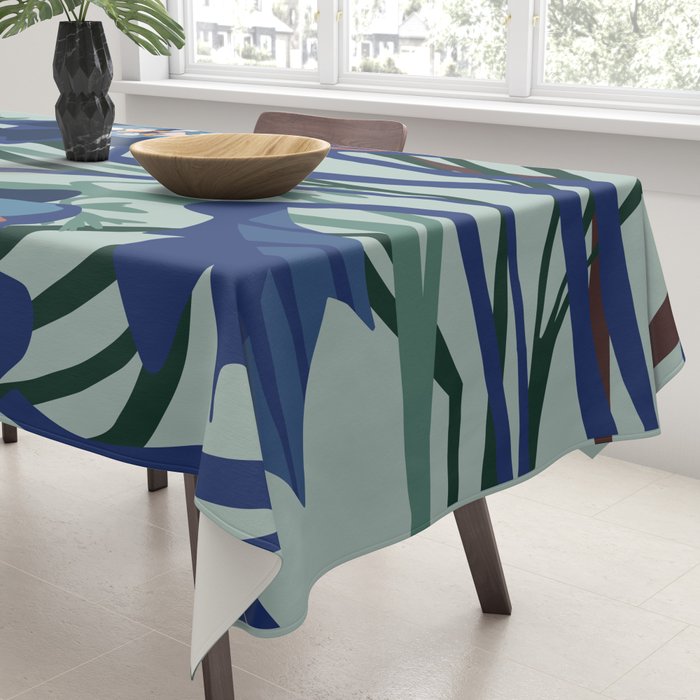 Wild flowers light â modern floral illustration Tablecloth Gallery Image 3
