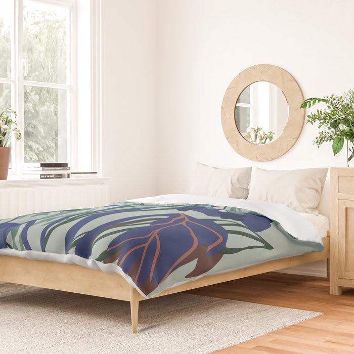 Wild flowers light â modern floral illustration Duvet Cover Gallery Image 2
