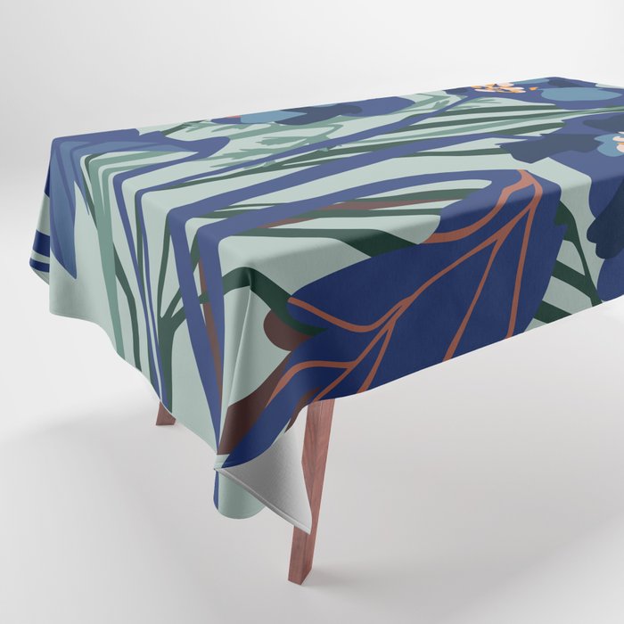 Wild flowers light â modern floral illustration Tablecloth Gallery Image 1