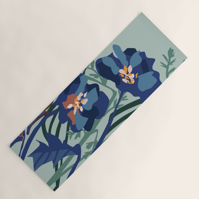 Wild flowers light â modern floral illustration Yoga Mat Gallery Image 1
