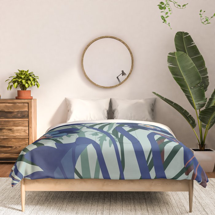 Wild flowers light â modern floral illustration Comforter Gallery Image 3