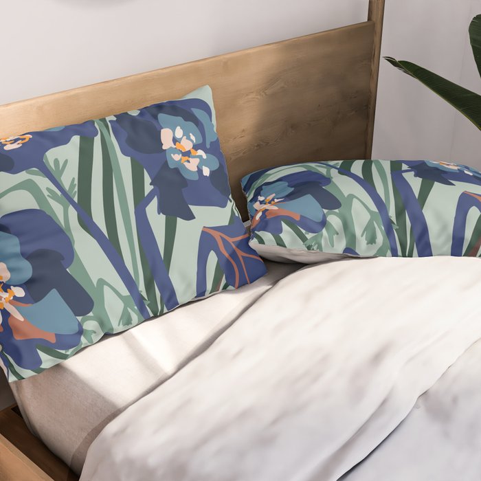 Wild flowers light â modern floral illustration Pillow Sham Gallery Image 2