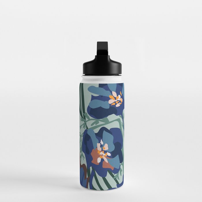 Wild flowers light â modern floral illustration Water Bottle Gallery Image 3
