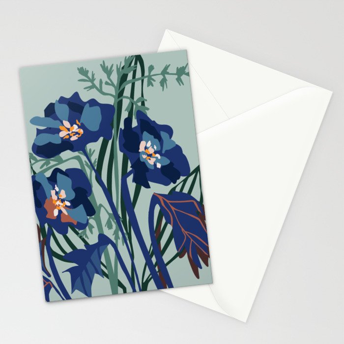 Wild flowers light â modern floral illustration Stationery Card Gallery Image 2
