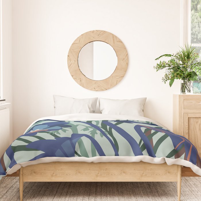 Wild flowers light â modern floral illustration Duvet Cover Gallery Image 3