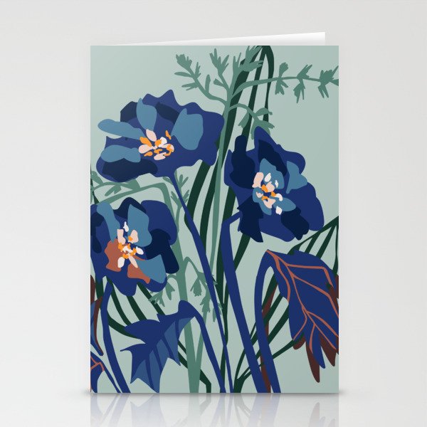 Wild flowers light â modern floral illustration Stationery Card Gallery Image 1