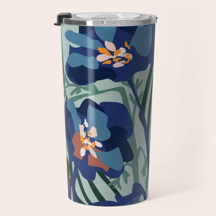 Wild flowers light â modern floral illustration Travel Mug Gallery Image 3