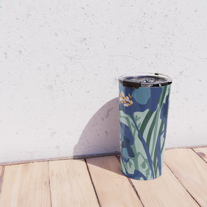 Wild flowers light â modern floral illustration Travel Mug Gallery Image 4