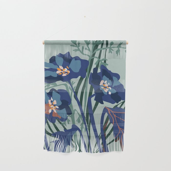 Wild flowers light â modern floral illustration Wall Hanging Gallery Image 1