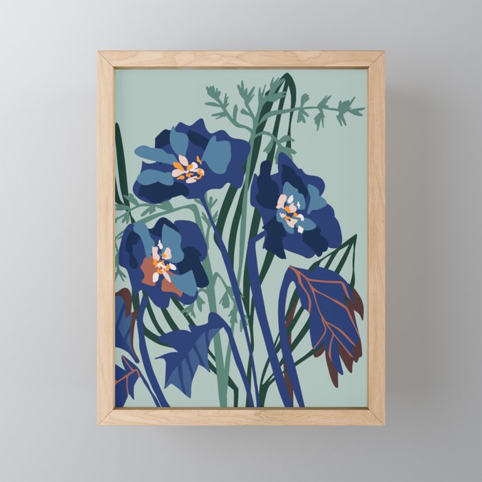 Wild flowers light â modern floral illustration Mini Art Print Gallery Image 1