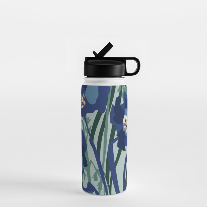 Wild flowers light â modern floral illustration Water Bottle Gallery Image 1