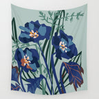 Wild flowers light â modern floral illustration Wall Tapestry Gallery Image 4