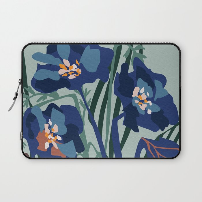 Wild flowers light â modern floral illustration Laptop Sleeve Gallery Image 1