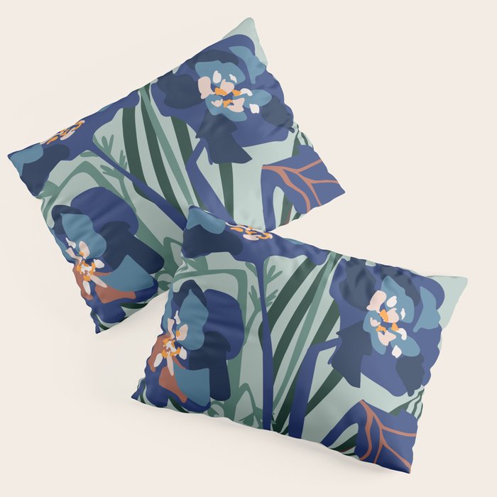 Wild flowers light â modern floral illustration Pillow Sham Gallery Image 1