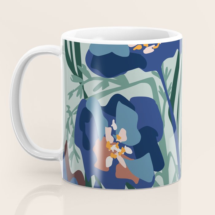Wild flowers light â modern floral illustration Coffee Mug Gallery Image 3