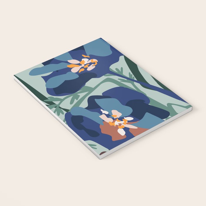 Wild flowers light â modern floral illustration Notebook Gallery Image 3