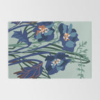 Wild flowers light â modern floral illustration Rug Gallery Image 2