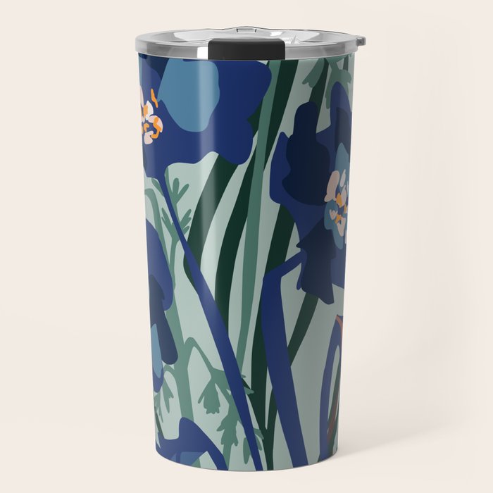 Wild flowers light â modern floral illustration Travel Mug Gallery Image 1