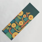 Bird in mid-century garden Yoga Mat Gallery Image 1