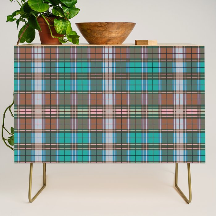 Earthy Tartan Elegance Credenza Gallery Image 1
