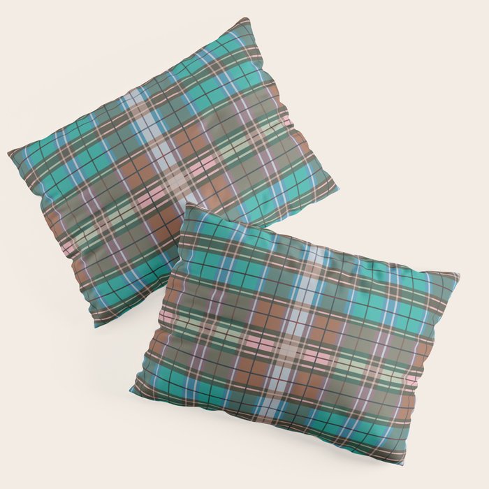 Earthy Tartan Elegance Pillow Sham Gallery Image 3