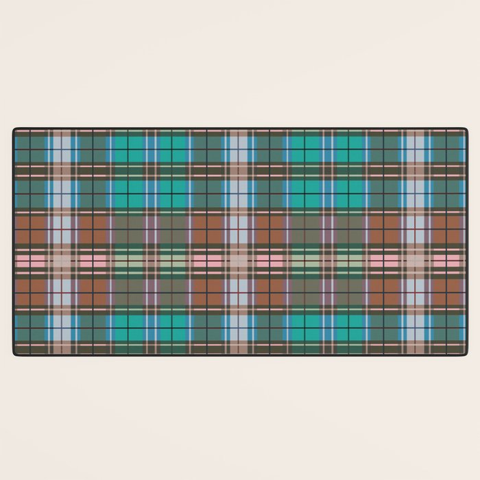 Earthy Tartan Elegance Desk Mat Gallery Image 3