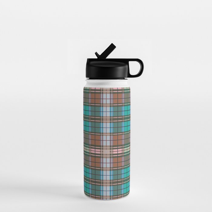 Earthy Tartan Elegance Water Bottle Gallery Image 1