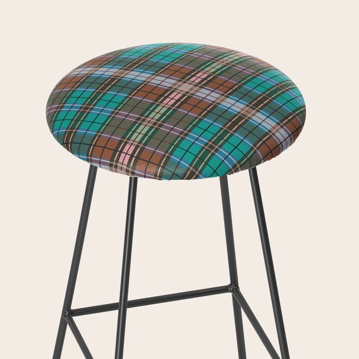 Earthy Tartan Elegance Stool Gallery Image 2