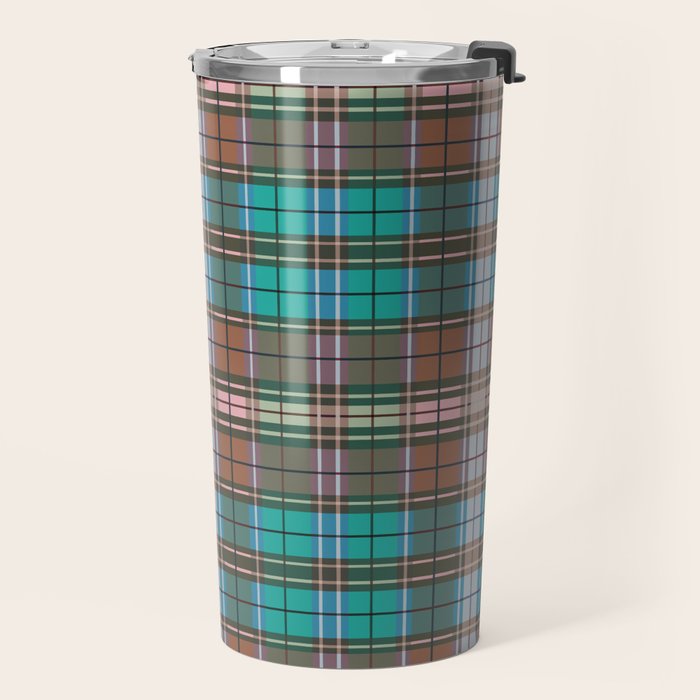 Earthy Tartan Elegance Travel Mug Gallery Image 2