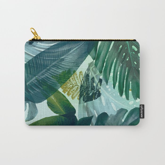 Jungles greens, banana leaf, tropical, Hawaii decor Carry All Pouch Gallery Image 1