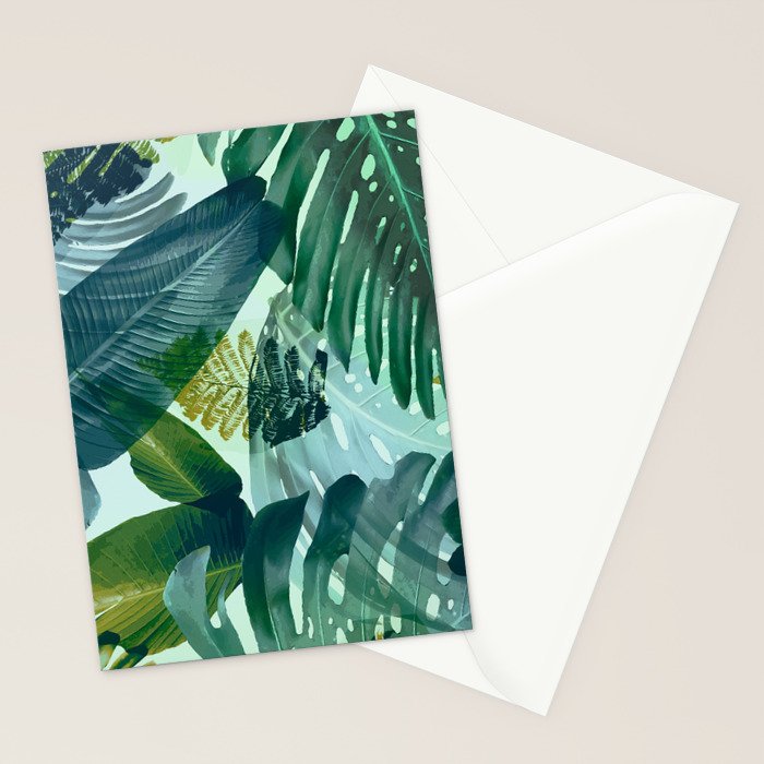 Jungles greens, banana leaf, tropical, Hawaii decor Stationery Card Gallery Image 2