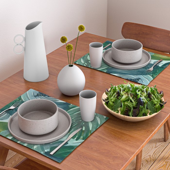 Jungles greens, banana leaf, tropical, Hawaii decor Placemat Gallery Image 2
