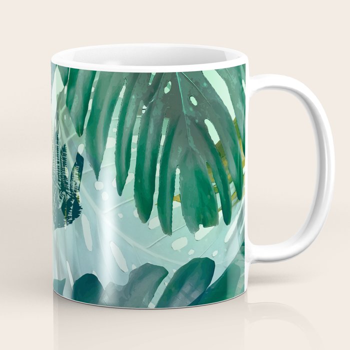 Jungles greens, banana leaf, tropical, Hawaii decor Coffee Mug Gallery Image 1