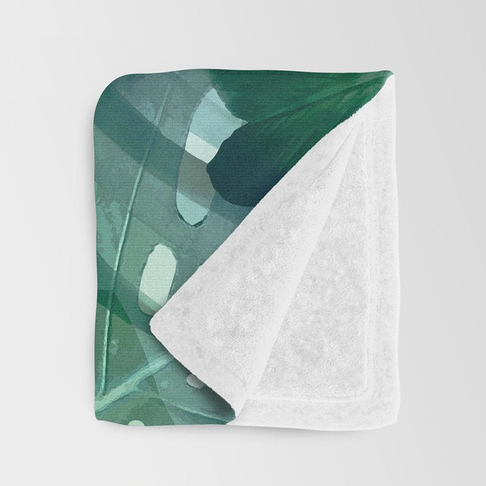Jungles greens, banana leaf, tropical, Hawaii decor Throw Blanket Gallery Image 3