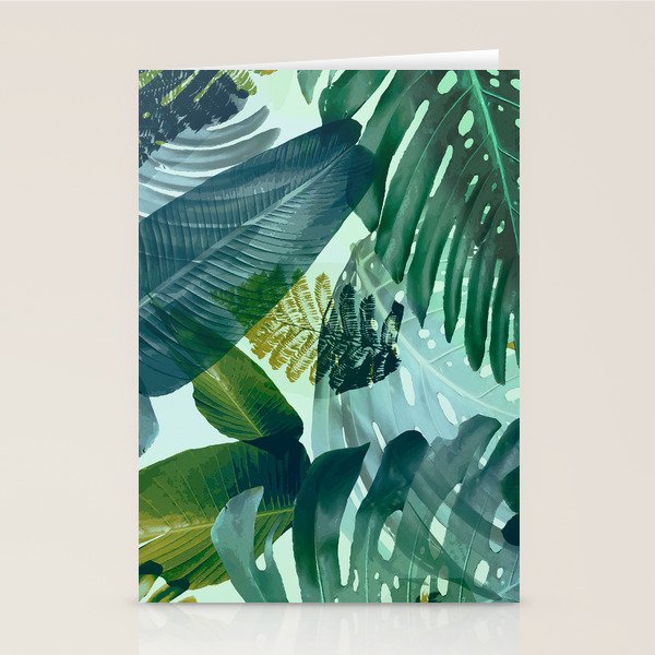 Jungles greens, banana leaf, tropical, Hawaii decor Stationery Card Gallery Image 1