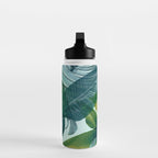 Jungles greens, banana leaf, tropical, Hawaii decor Water Bottle Gallery Image 3