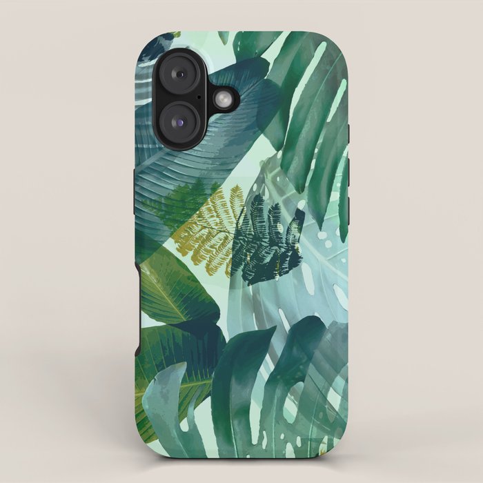 Jungles greens, banana leaf, tropical, Hawaii decor iPhone Case Gallery Image 1