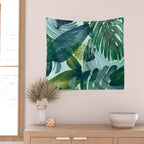 Jungles greens, banana leaf, tropical, Hawaii decor Wall Tapestry Gallery Image 2