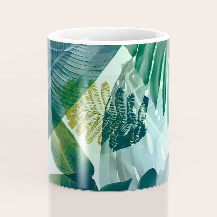 Jungles greens, banana leaf, tropical, Hawaii decor Coffee Mug Gallery Image 4