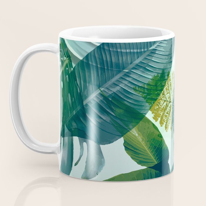 Jungles greens, banana leaf, tropical, Hawaii decor Coffee Mug Gallery Image 3